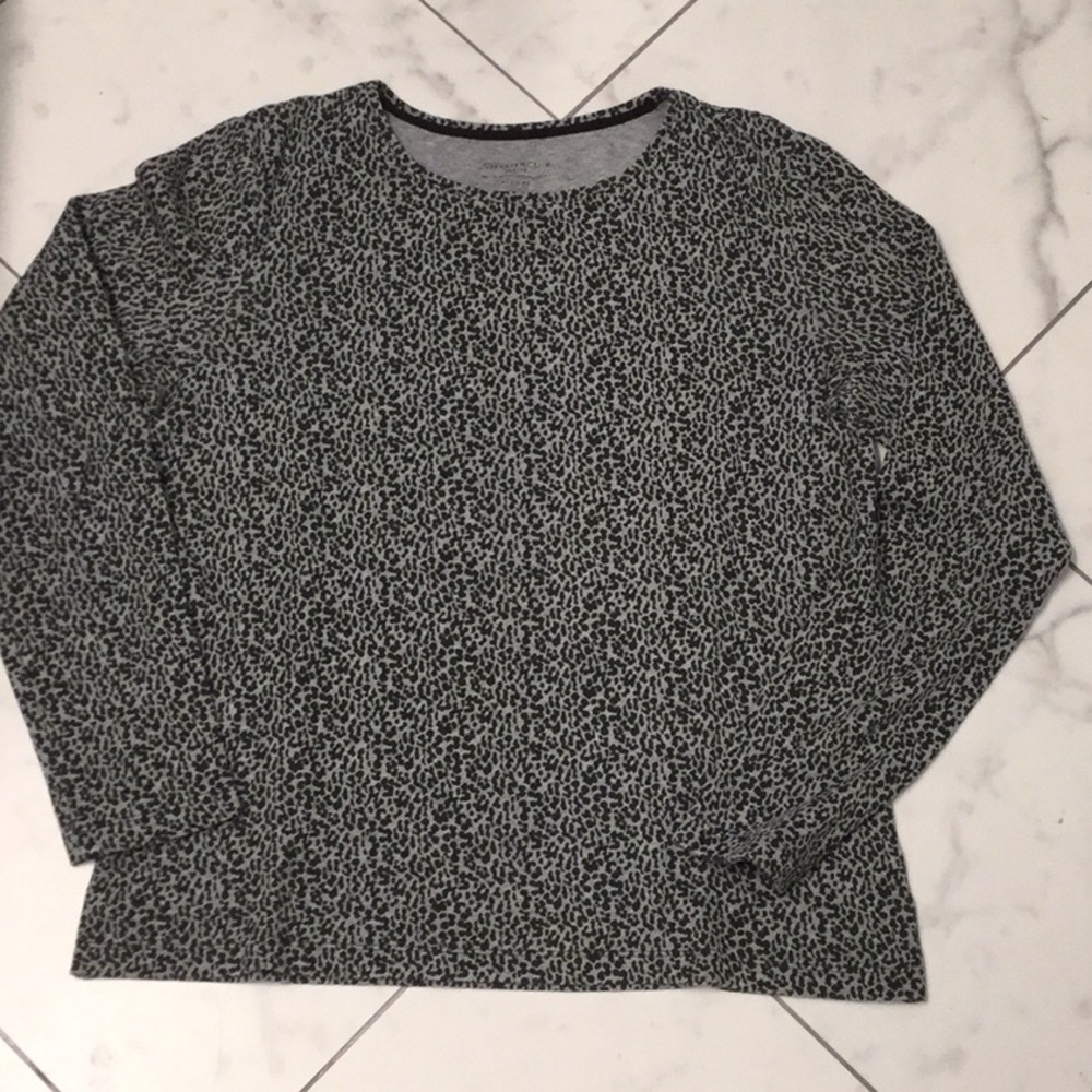 Leopard Print black and grey LS Top